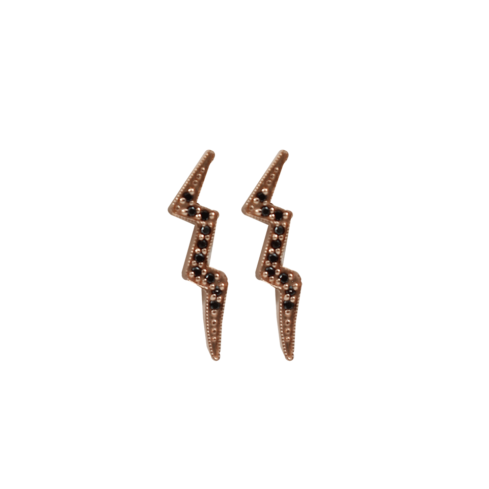 ANDREA FOHRMAN-Lightening Bolt Stud Earrings-ROSE GOLD