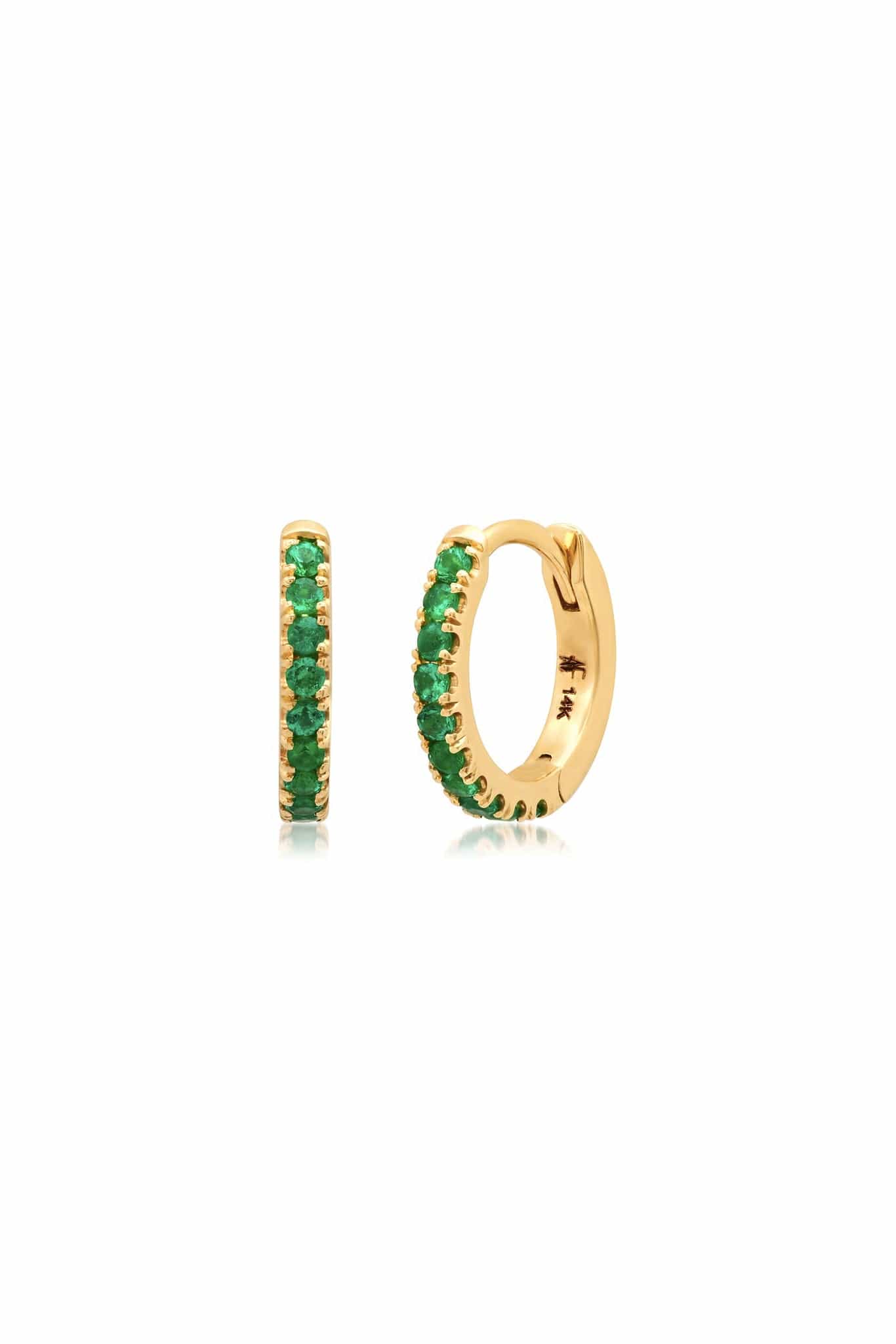 ANDREA FOHRMAN-Emerald Huggies-YELLOW GOLD