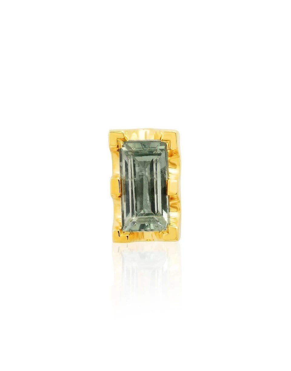 ANDREA FOHRMAN-Green Sapphire Baguette Stud-YELLOW GOLD