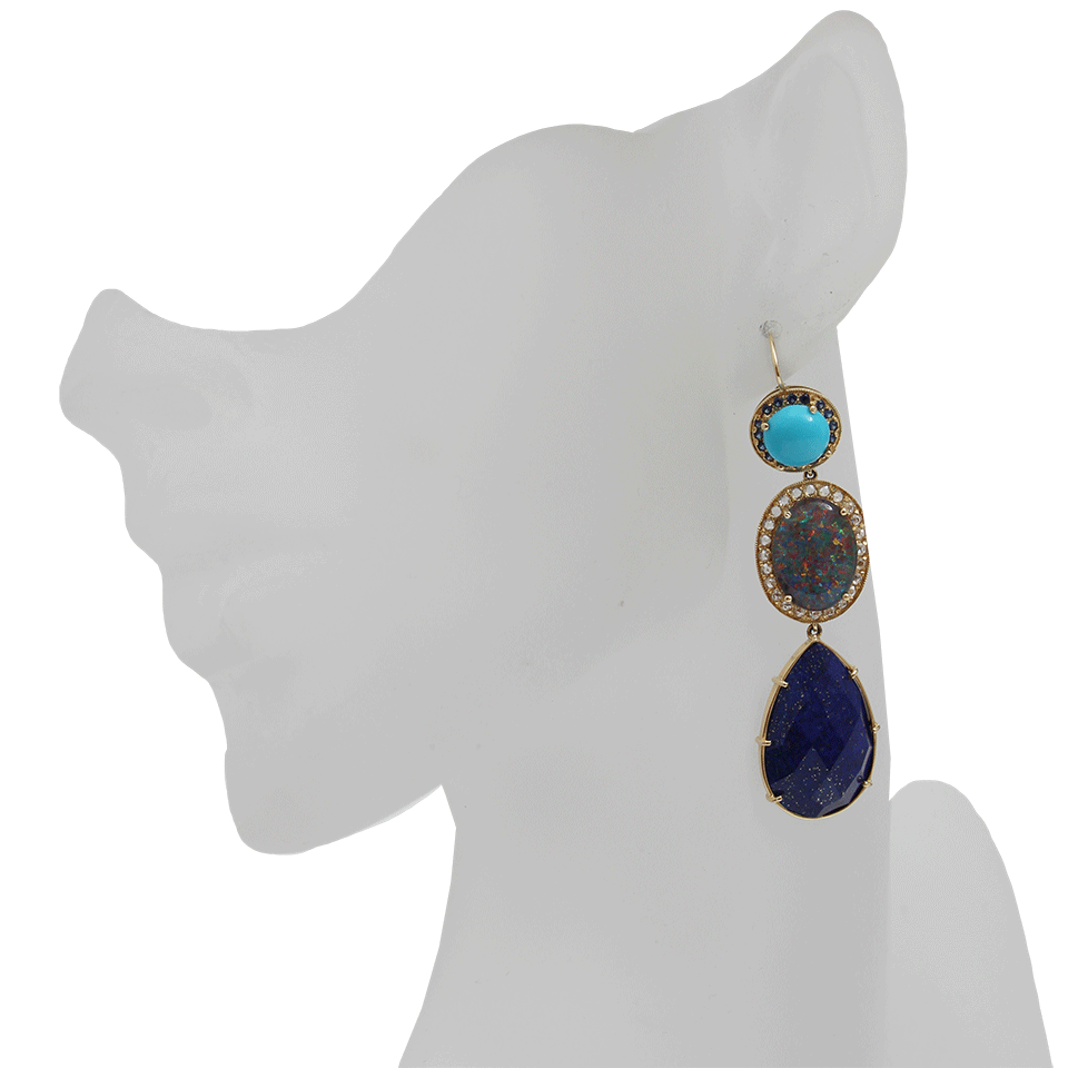 ANDREA FOHRMAN-Lapis Drop Earrings-YELLOW GOLD