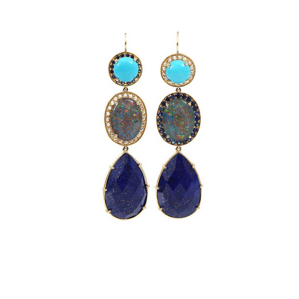 ANDREA FOHRMAN-Lapis Drop Earrings-YELLOW GOLD