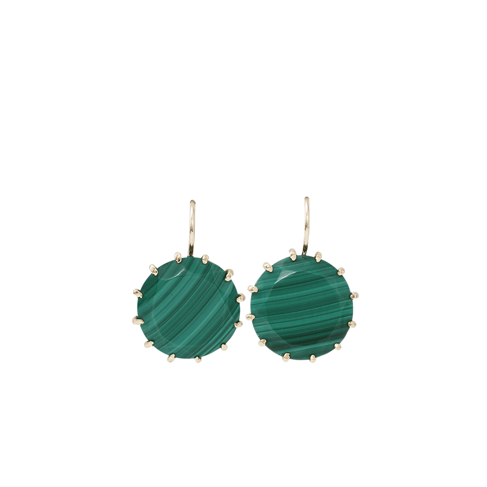 ANDREA FOHRMAN-Malachite Drop Earrings-YELLOW GOLD