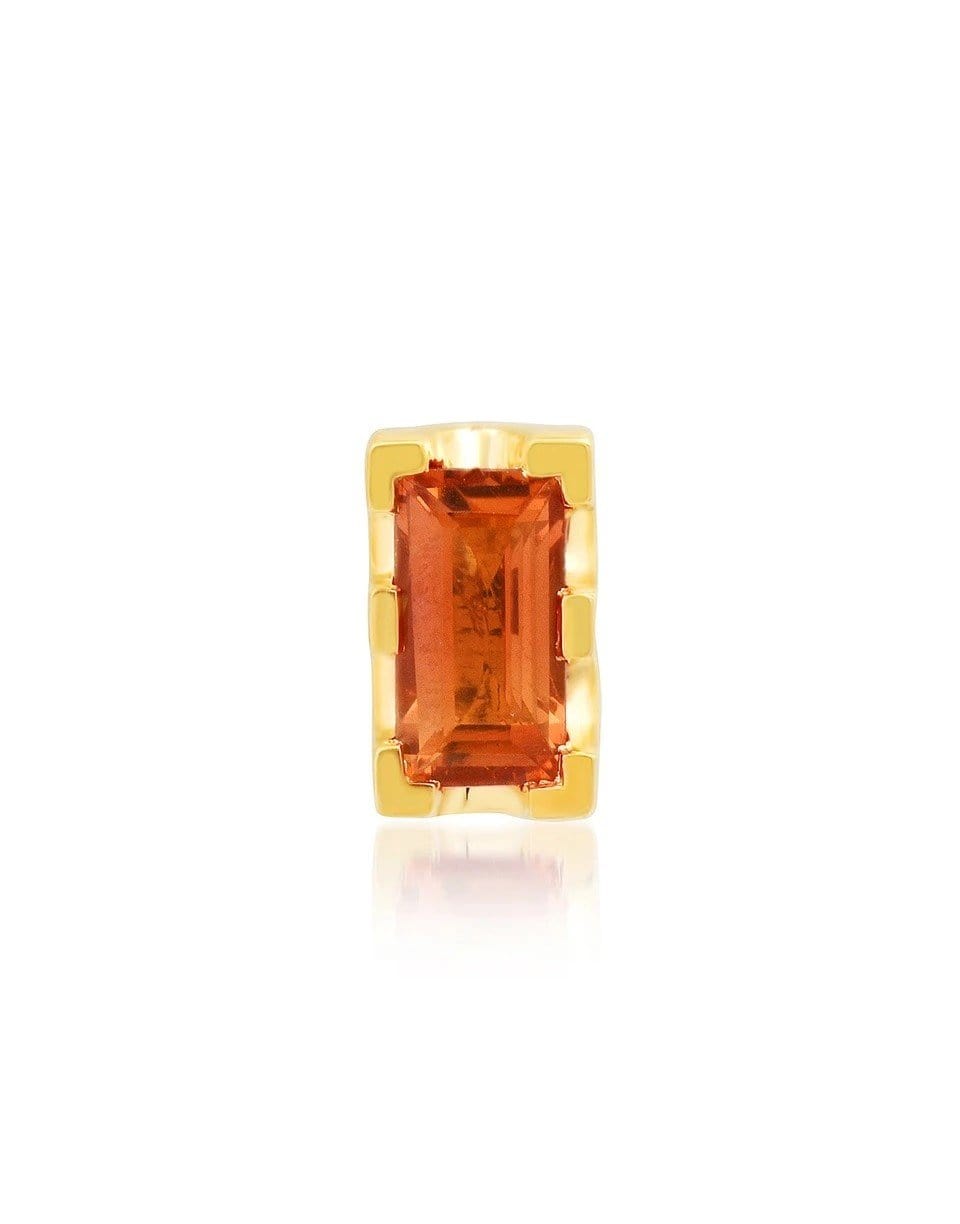 ANDREA FOHRMAN-Orange Sapphire Baguette Stud-YELLOW GOLD