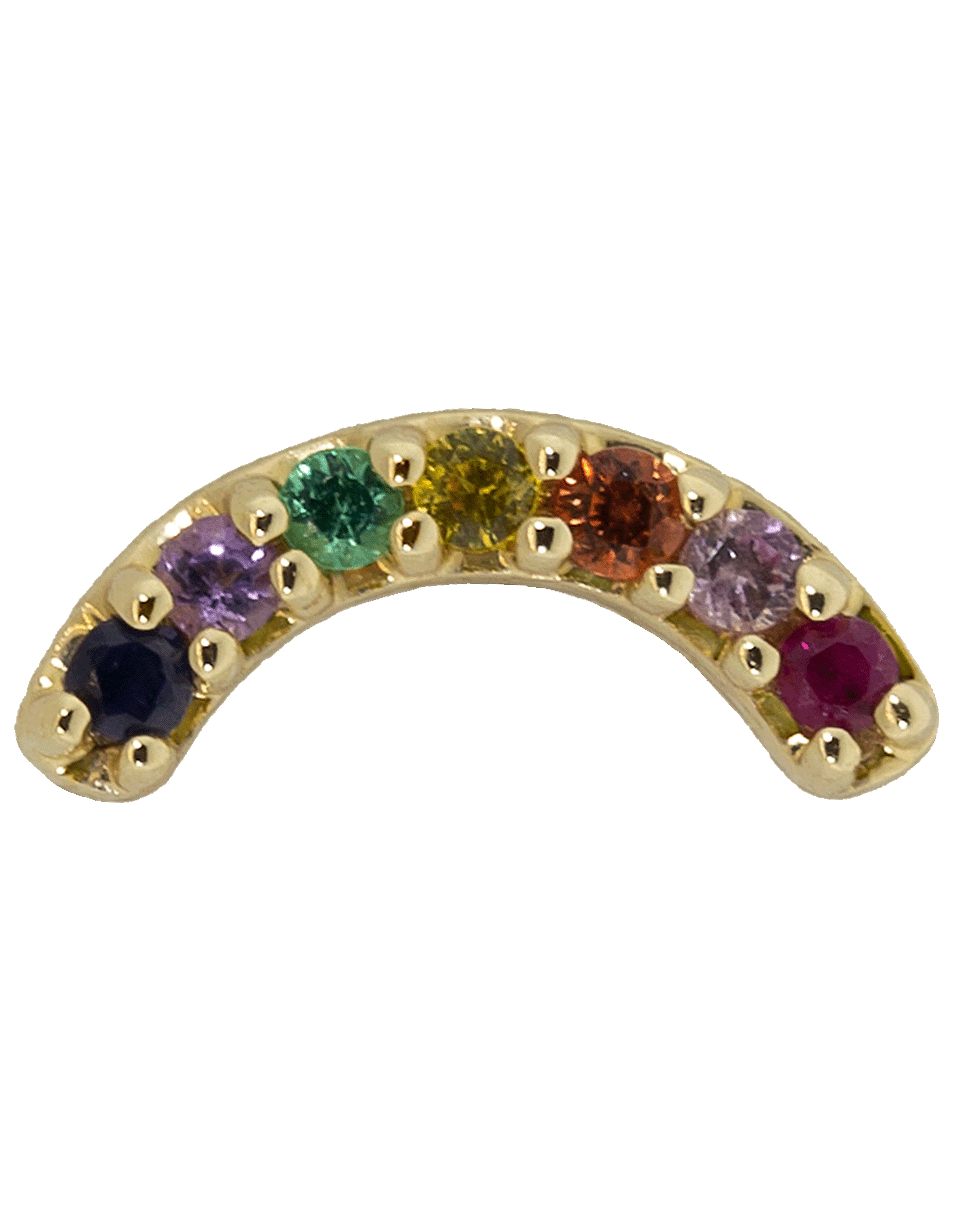 ANDREA FOHRMAN-Single Multi-Sapphire Rainbow Stud-YELLOW GOLD