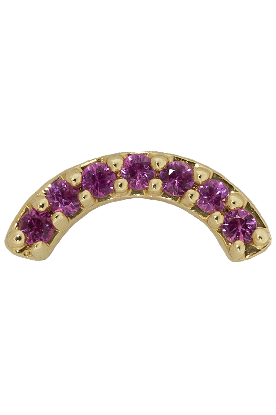 ANDREA FOHRMAN-Single Pink Sapphire Rainbow Stud-YELLOW GOLD