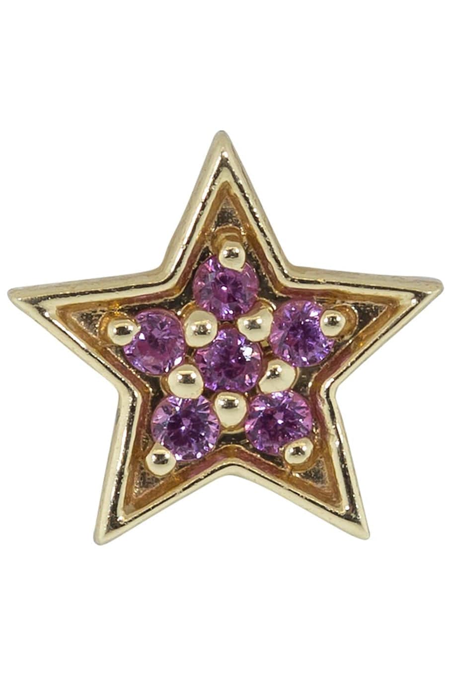ANDREA FOHRMAN-Single Pink Sapphire Star Stud-YELLOW GOLD