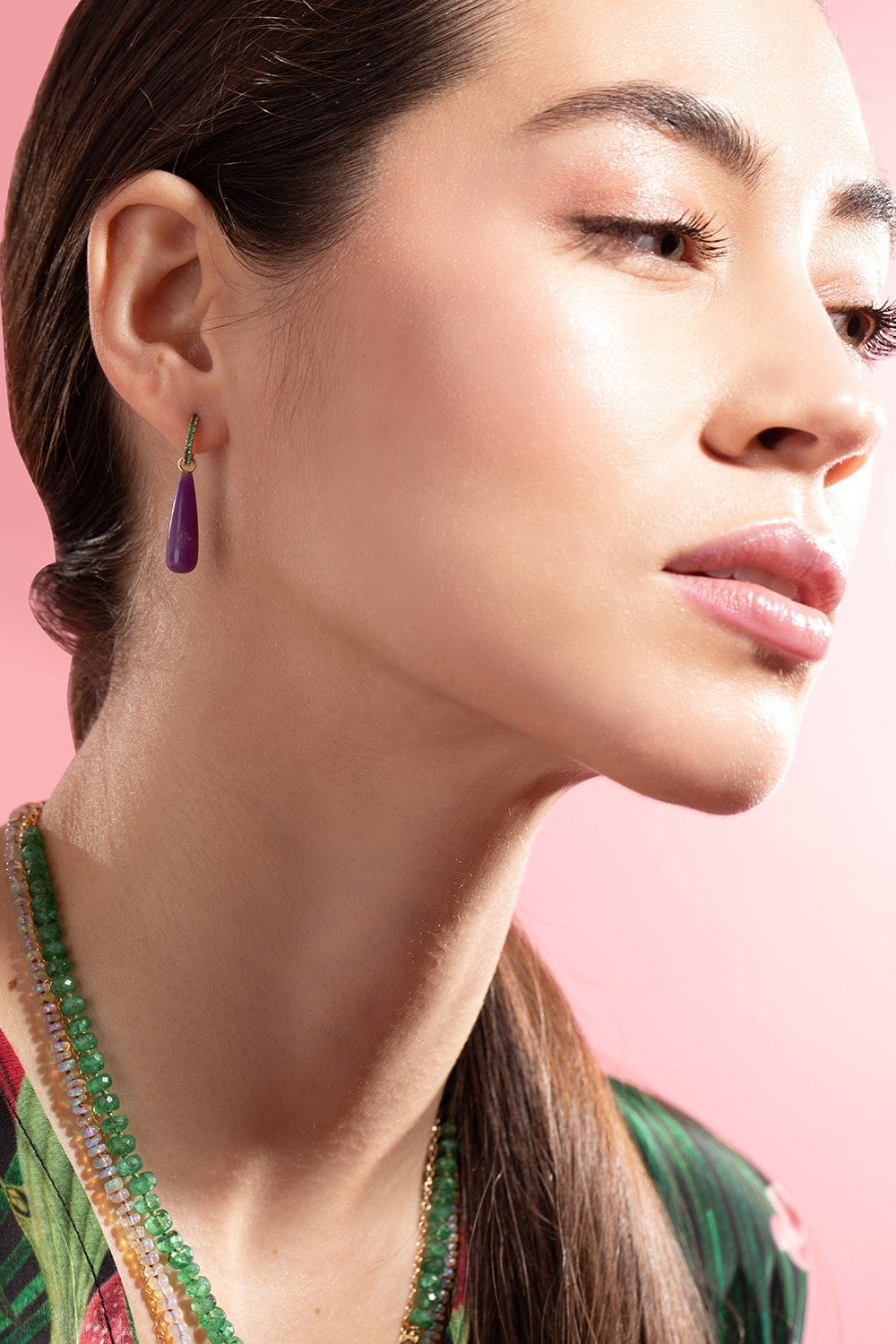ANDREA FOHRMAN-Small Sugilite Briolettes-YELLOW GOLD