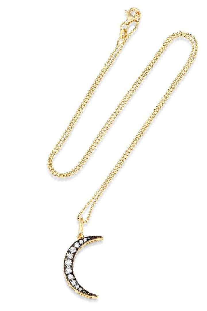 ANDREA FOHRMAN-Medium Luna Necklace-BLACK GOLD