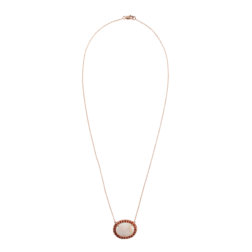 ANDREA FOHRMAN-Oval Opal and Orange Sapphire Necklace-ROSE GLD
