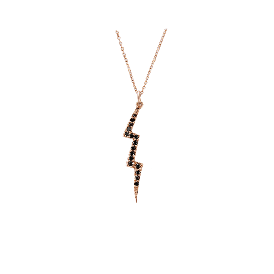 ANDREA FOHRMAN-Lightening Bolt Black Diamonds Necklace-ROSE GOLD