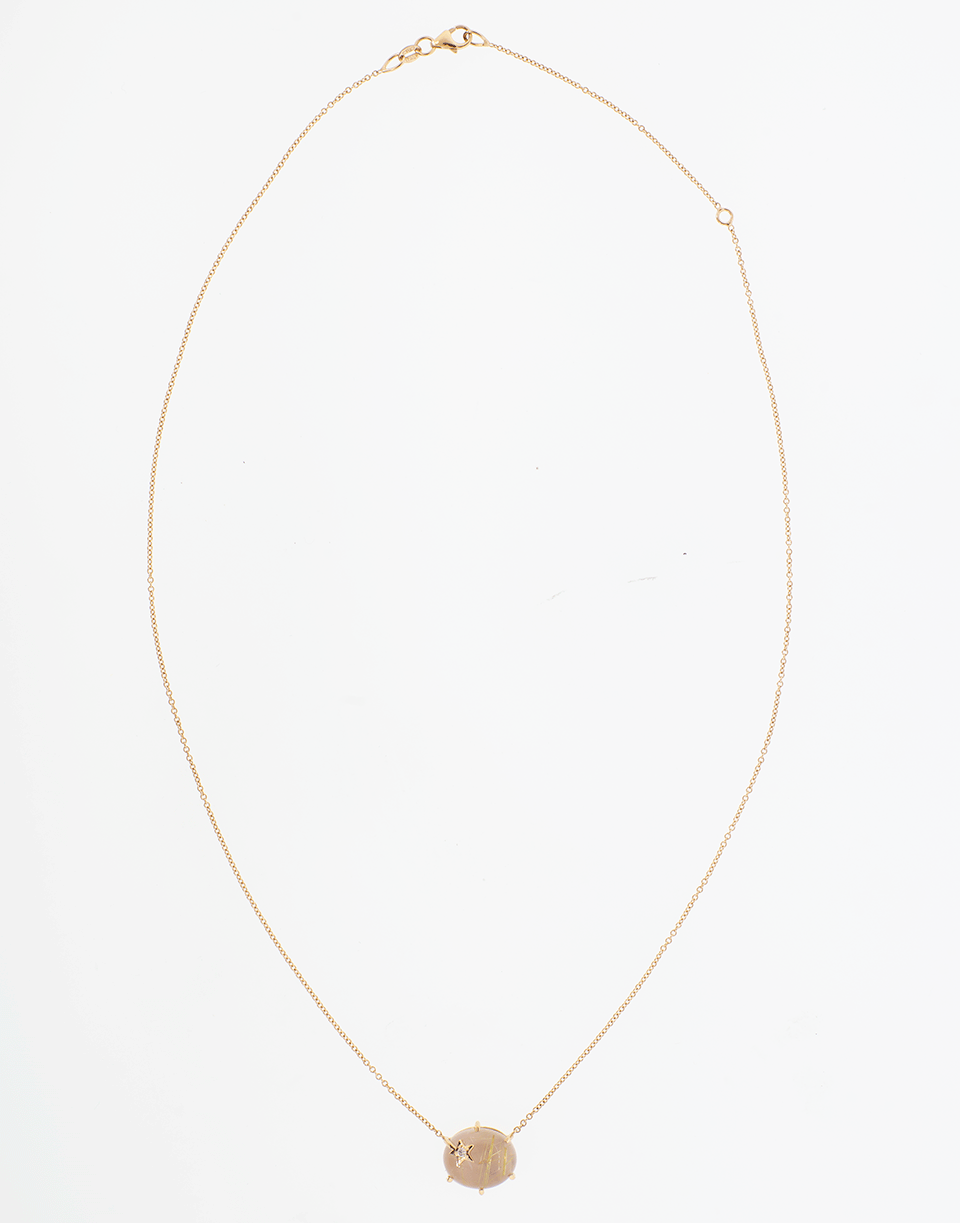 ANDREA FOHRMAN-Mini Galaxy Guava Quartz Necklace-ROSE GOLD