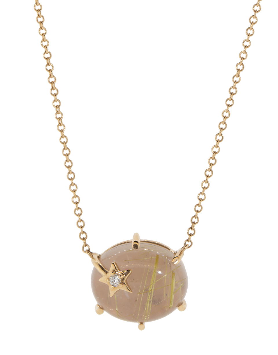 ANDREA FOHRMAN-Mini Galaxy Guava Quartz Necklace-ROSE GOLD