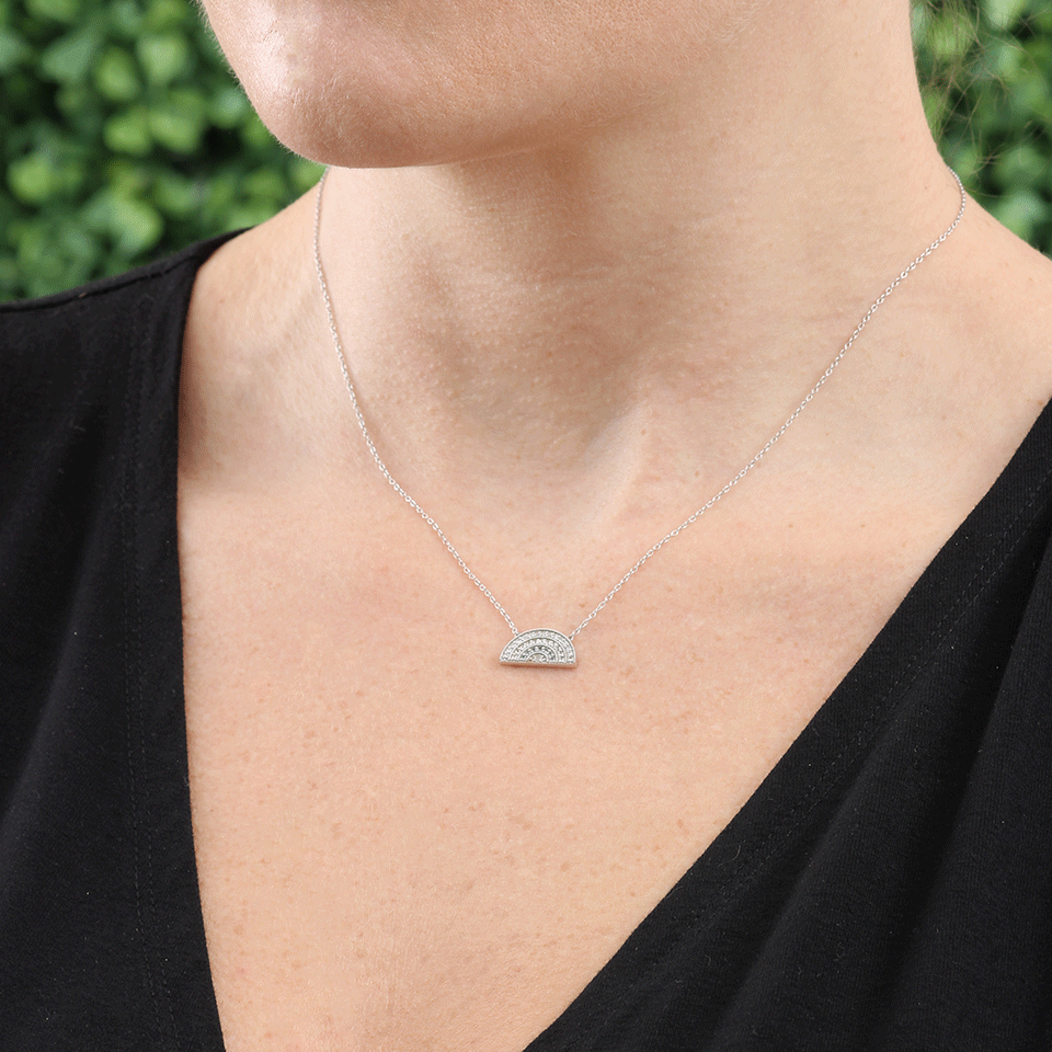 ANDREA FOHRMAN-Small Rainbow Necklace-WHITE GOLD