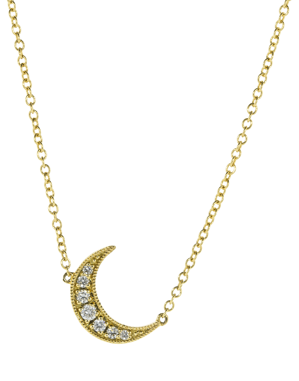 ANDREA FOHRMAN-Crescent Moon Diamond Necklace-YELLOW GOLD