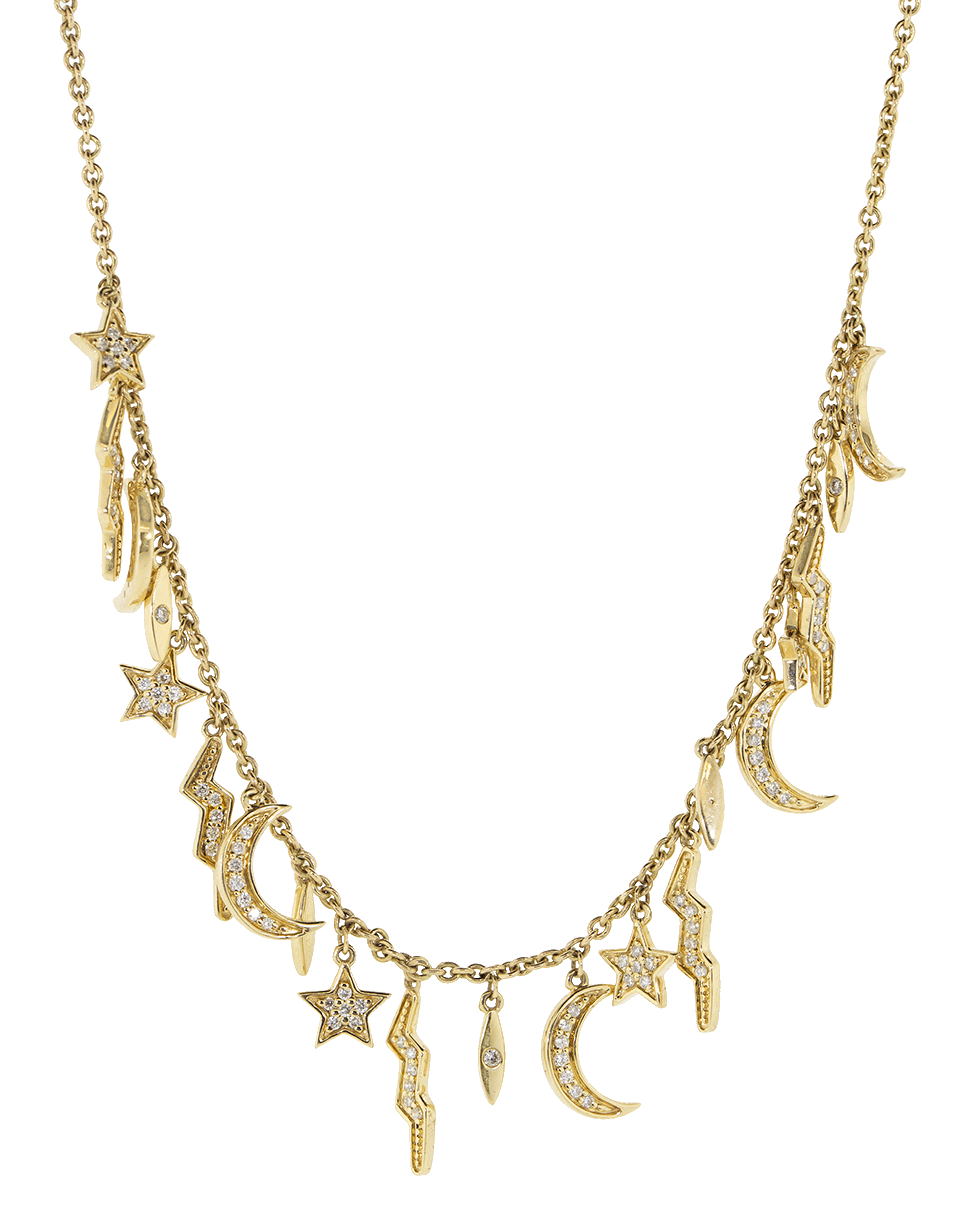 ANDREA FOHRMAN-Diamond Element Necklace-YELLOW GOLD