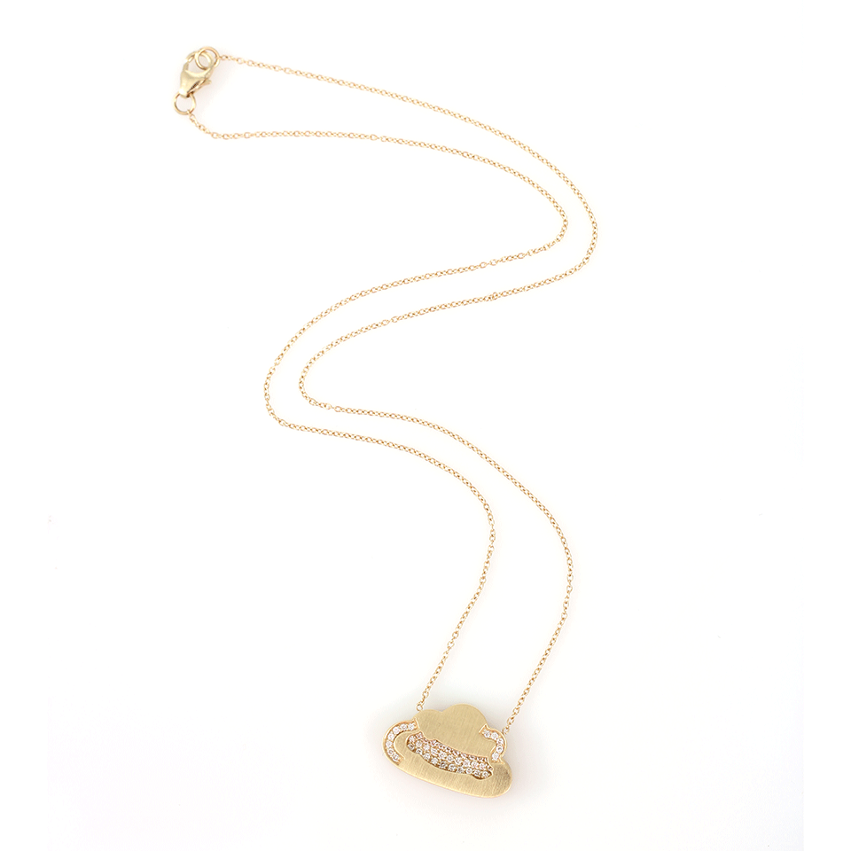 ANDREA FOHRMAN-Diamond Pave Cloud Necklace-YELLOW GOLD