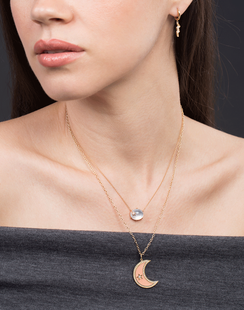 ANDREA FOHRMAN-Large Enamel Crescent Diamond Moon Phase Necklace-YELLOW GOLD