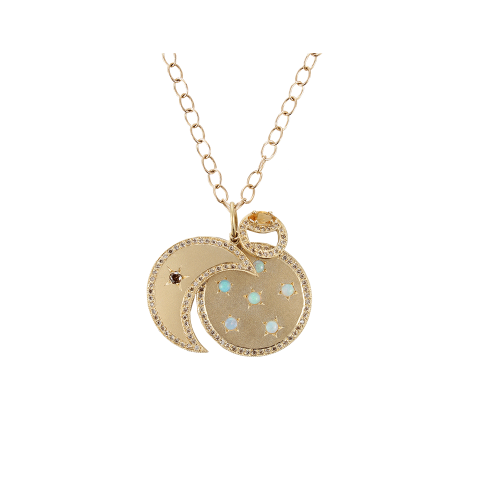 ANDREA FOHRMAN-Moon Phases Pendant Necklace-YELLOW GOLD