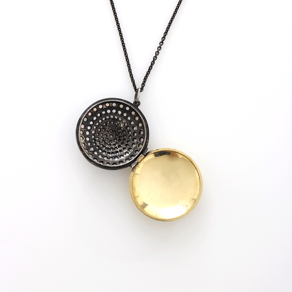ANDREA FOHRMAN-Opal and Rose-Cut Diamond Locket Necklace-YELLOW GOLD