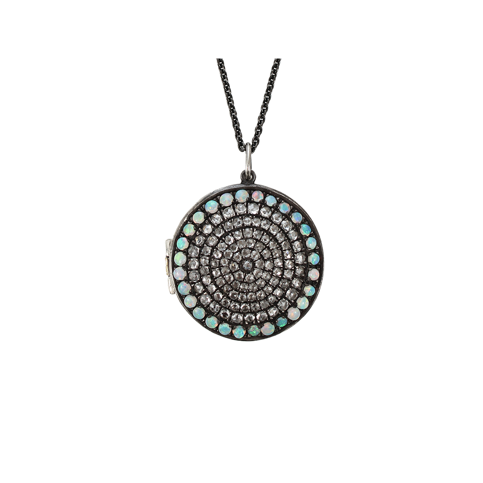 ANDREA FOHRMAN-Opal and Rose-Cut Diamond Locket Necklace-YELLOW GOLD