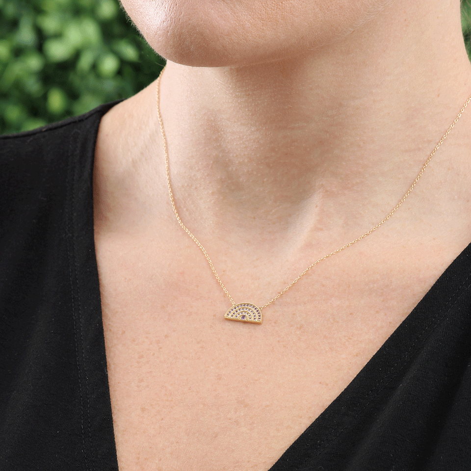 ANDREA FOHRMAN-Small Rainbow Necklace-YELLOW GOLD