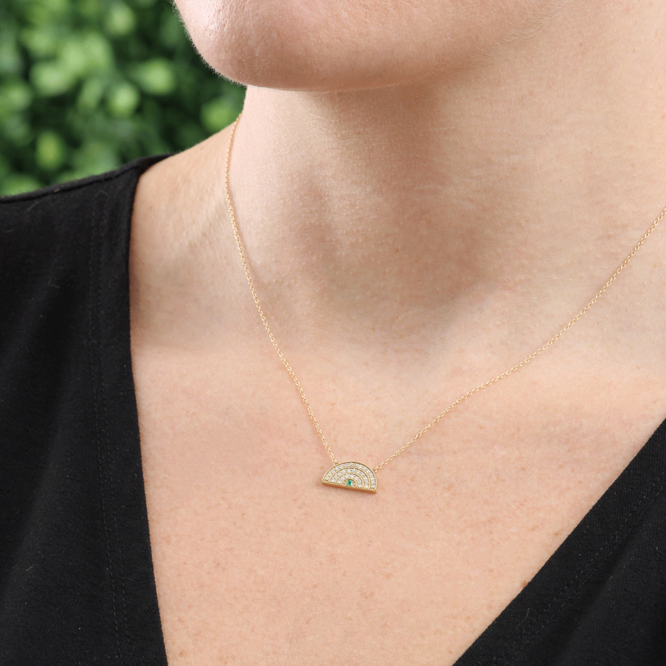 ANDREA FOHRMAN-Small Rainbow Necklace-YELLOW GOLD
