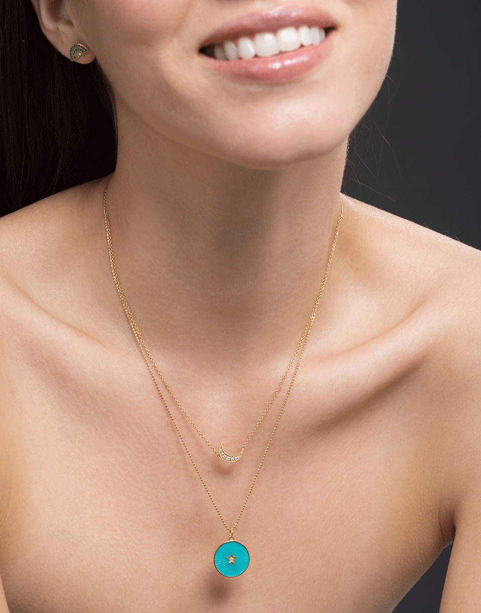 ANDREA FOHRMAN-Turquoise Enamel Star Necklace-YELLOW GOLD