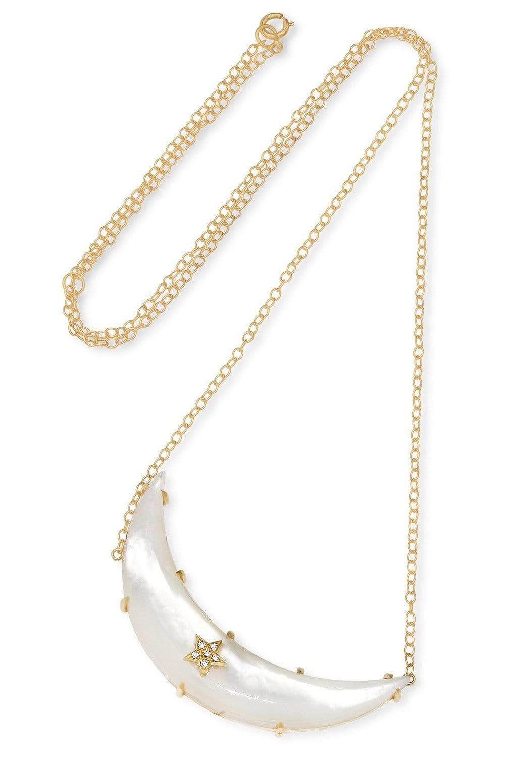 ANDREA FOHRMAN-White Moonstone Calypso Necklace-YELLOW GOLD