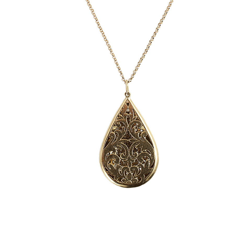 ANDREA FOHRMAN-Big Drop Rosecut Diamond Pendant Necklace with Opals-YLW GOLD