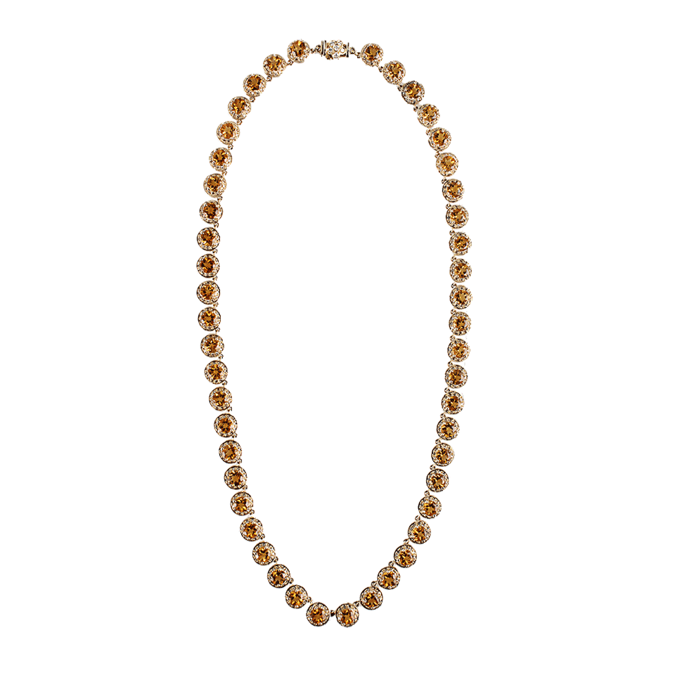 ANDREA FOHRMAN-Round Citrine with Champagne Diamonds-YLW GOLD