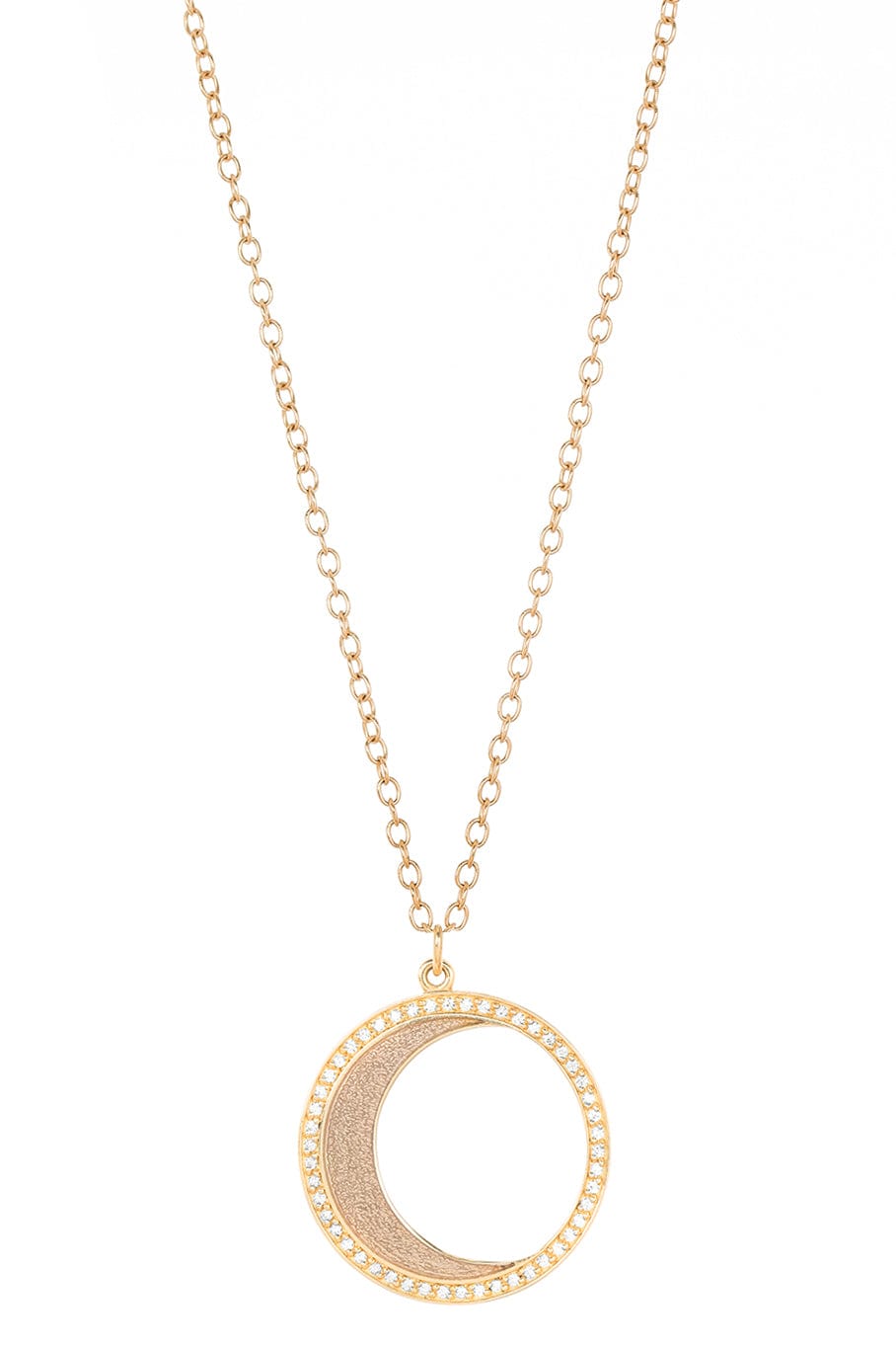 ANDREA FOHRMAN-Large Mauve Waning Moon Pendant-YELLOW GOLD