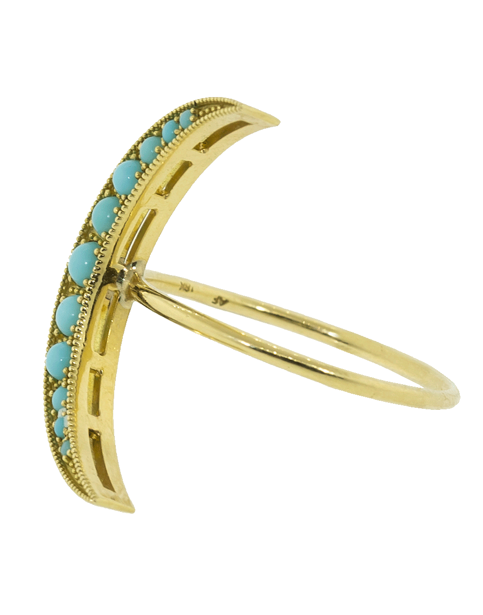 ANDREA FOHRMAN-Medium Turquoise Luna Ring-YELLOW GOLD