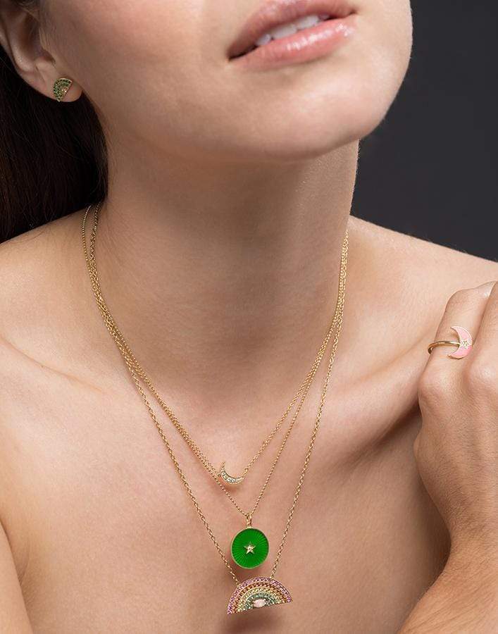 ANDREA FOHRMAN-Enamel Crescent Moon Ring-YELLOW GOLD