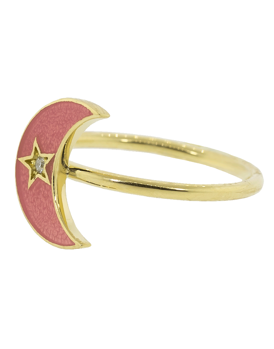 ANDREA FOHRMAN-Enamel Crescent Moon Ring-YELLOW GOLD