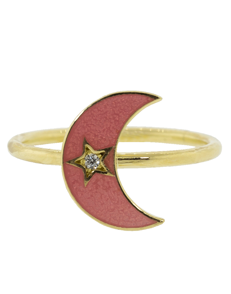 ANDREA FOHRMAN-Enamel Crescent Moon Ring-YELLOW GOLD
