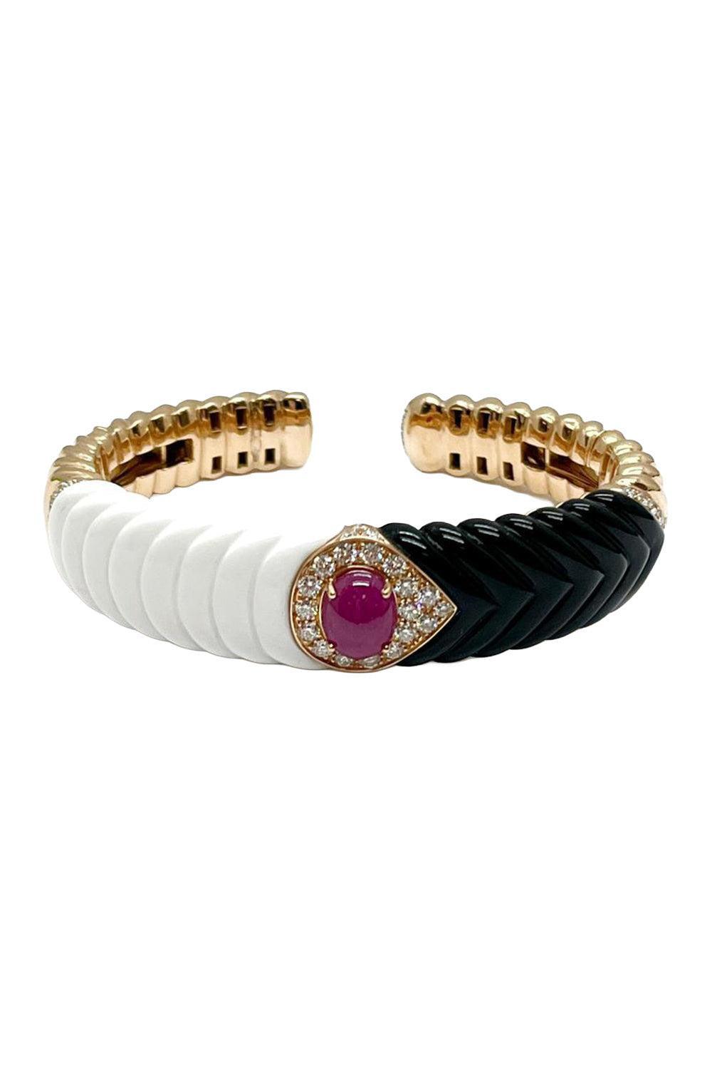 Diamond Ruby Kogolong Bracelet - Rose Gold-ROSE GOLD-JEWELRYFINE JEWELBRACELET O-ANDREOLI