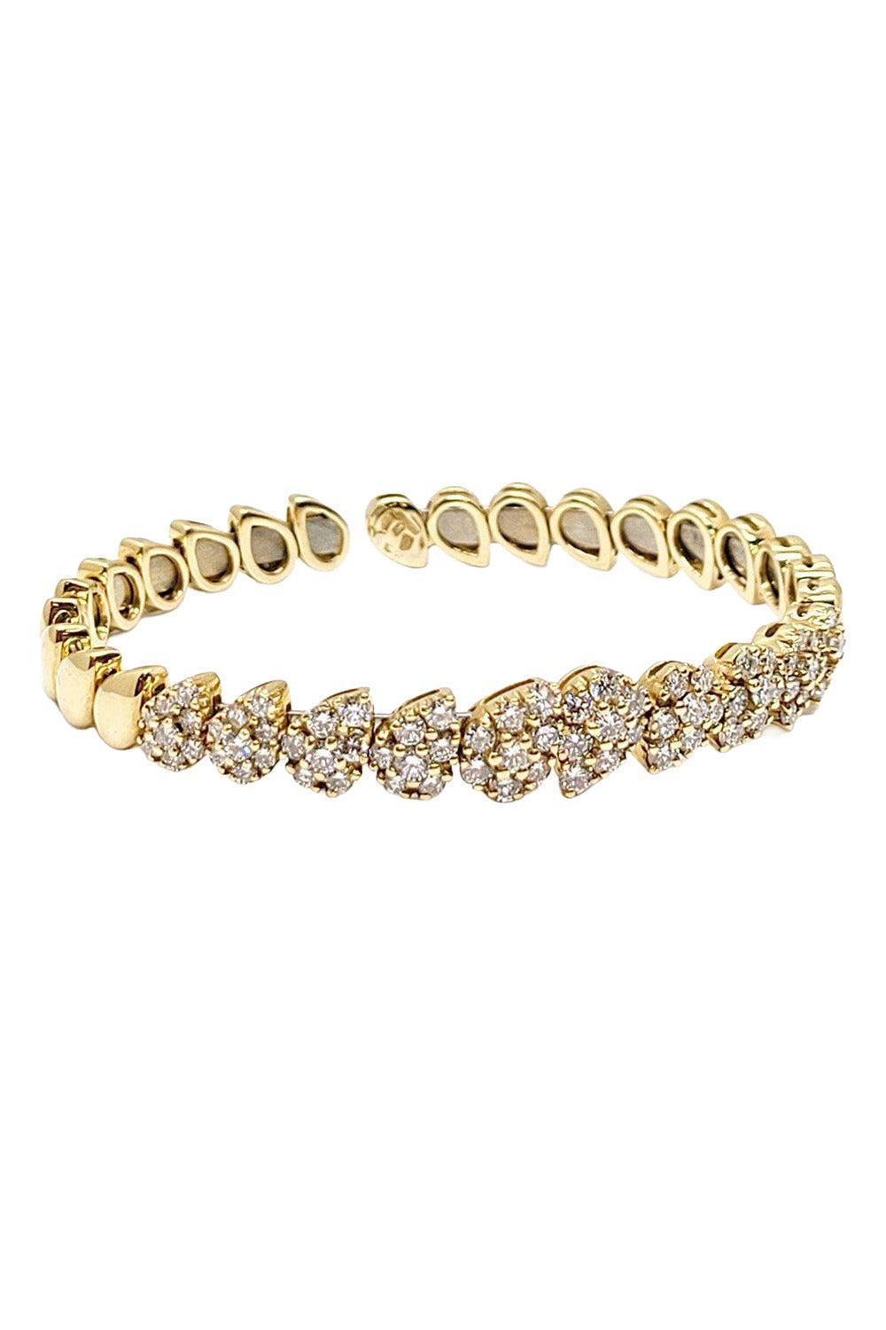 Diamond Tear Drop Bracelet-YELLOW GOLD-JEWELRYFINE JEWELBRACELET O-ANDREOLI