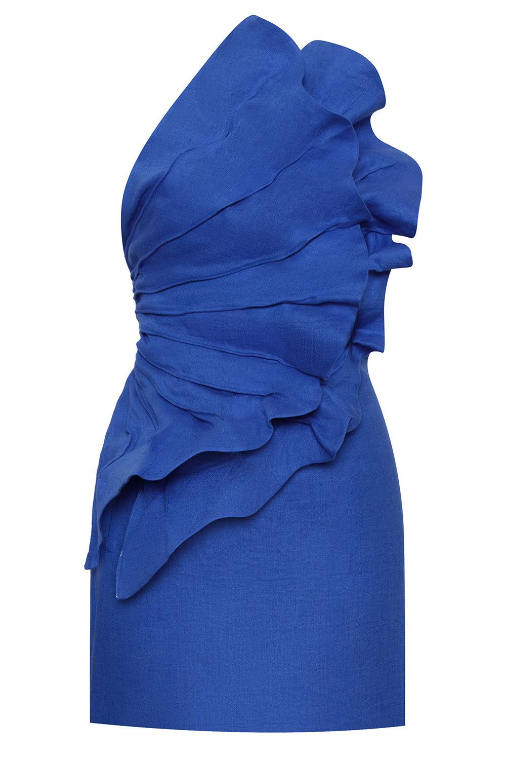 Es Ancestral Pleated Mini Dress-BLUE-2-CLOTHINGDRESSCASUAL-ANDRES OTALORA