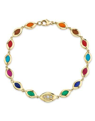ANDY LIF-7 Color Enamel Cat's Eye Bracelet-YELLOW GOLD