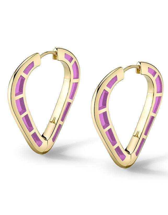 ANDY LIF-Purple Enamel Cobra Hoops-YELLOW GOLD