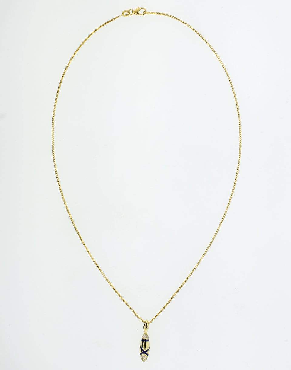 ANDY LIF-Blue Enamel and Diamond Etta Necklace-YELLOW GOLD