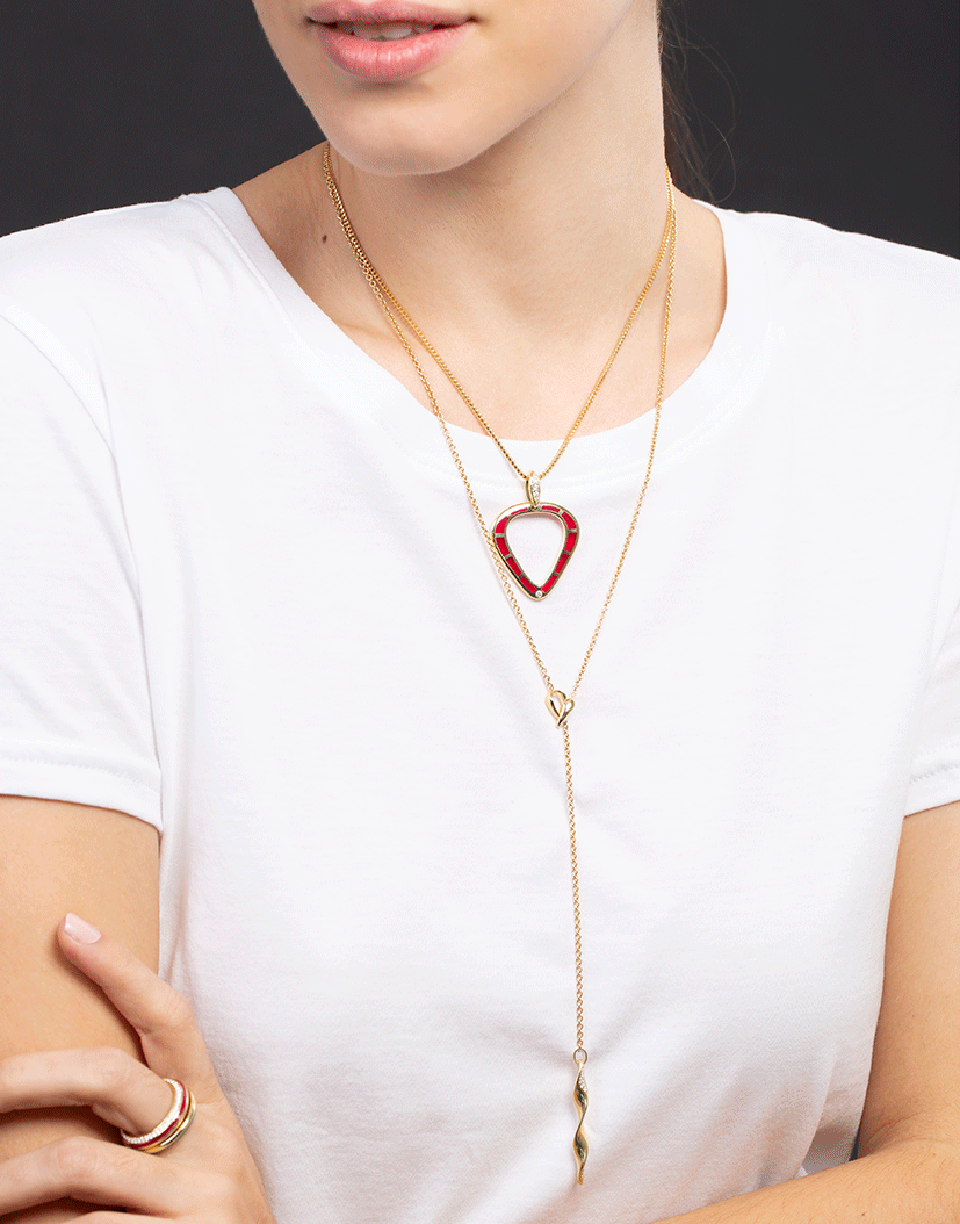 ANDY LIF-Diamond Lariat Necklace-YELLOW GOLD