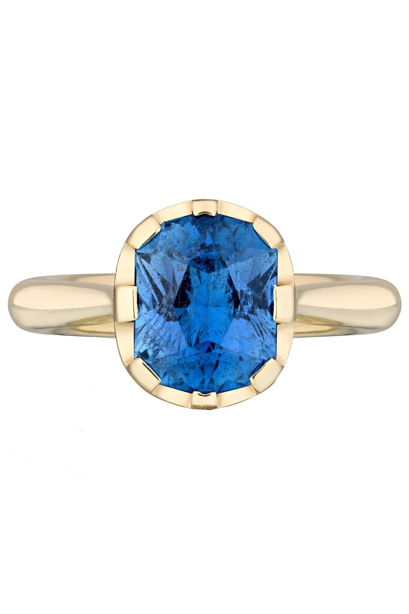 ANDY LIF-Precision Cut Blue Sapphire Ring-YELLOW GOLD