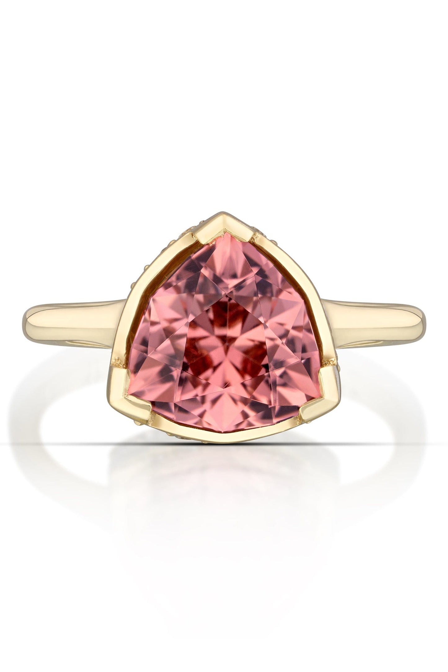 ANDY LIF-Precision Cut Pink Tourmaline Ring-YELLOW GOLD