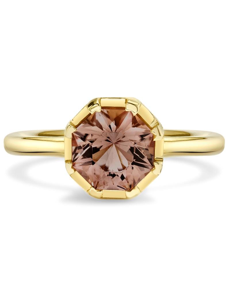 ANDY LIF-Champagne Tourmaline Enamel Diamond Ring-YELLOW GOLD