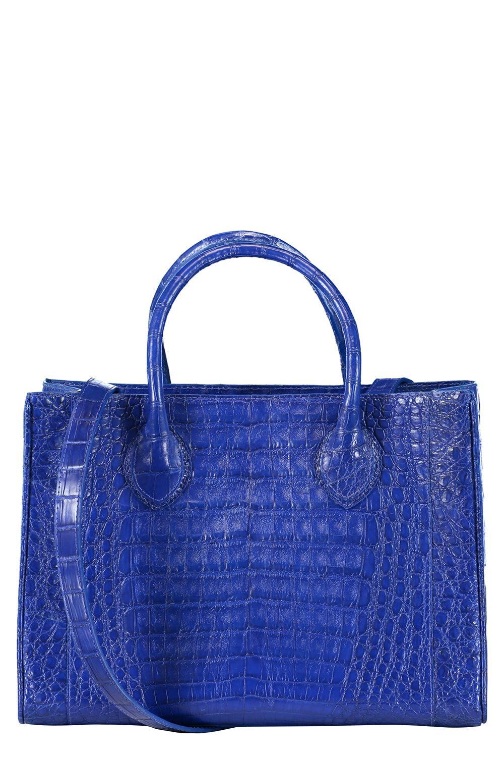 Roma Croc Bag - Electric Blue-ELECTRCB-HANDBAGTOP HANDLE-ANGELA ALVAREZ