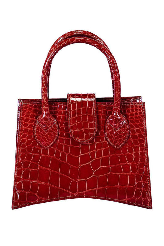 Demi Arco Bag - Fire Red-FIRE RED-HANDBAGTOP HANDLE-ANGELA ALVAREZ