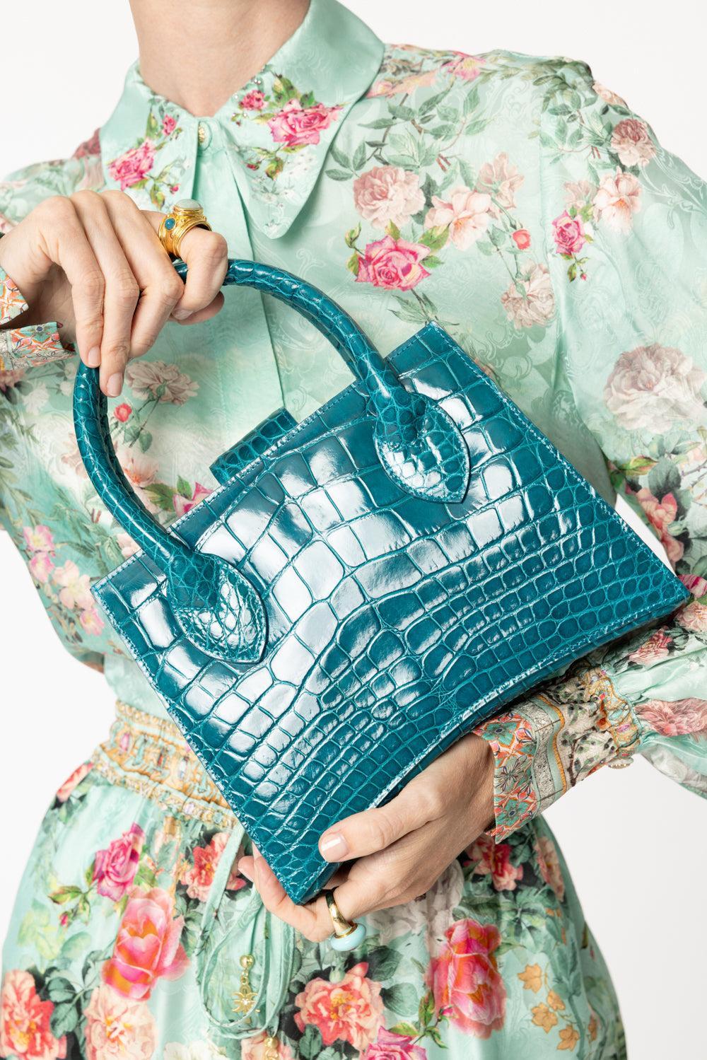 Demi Arco Glazed Bag-TAHITIBL-HANDBAGTOP HANDLE-ANGELA ALVAREZ