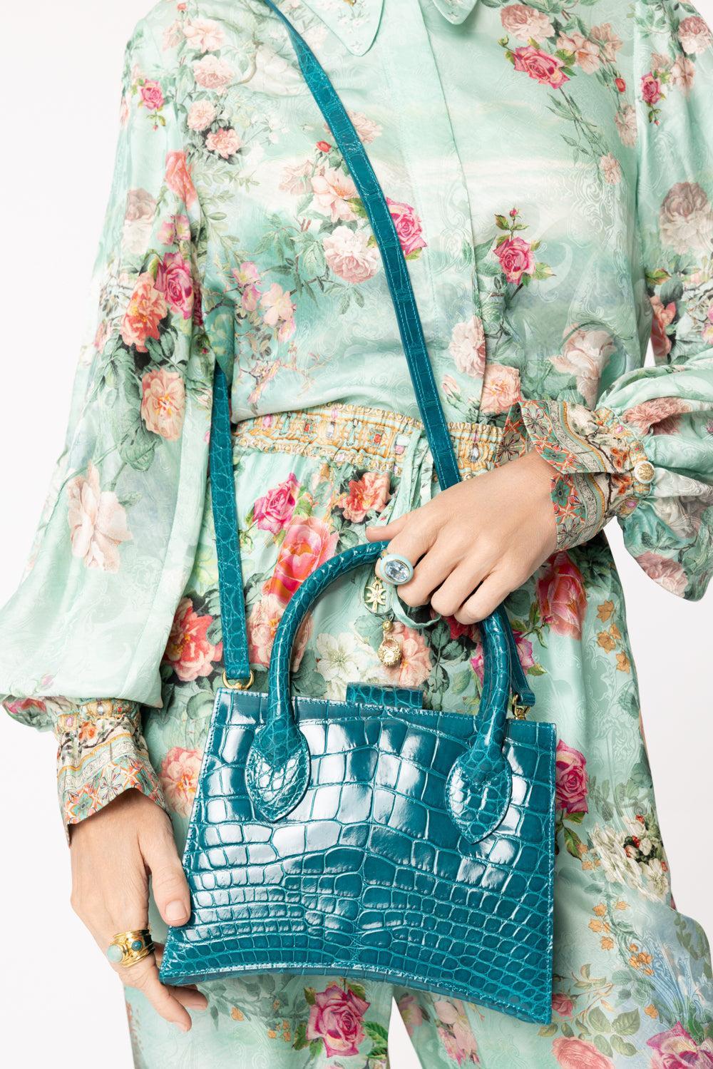 Demi Arco Glazed Bag-TAHITIBL-HANDBAGTOP HANDLE-ANGELA ALVAREZ