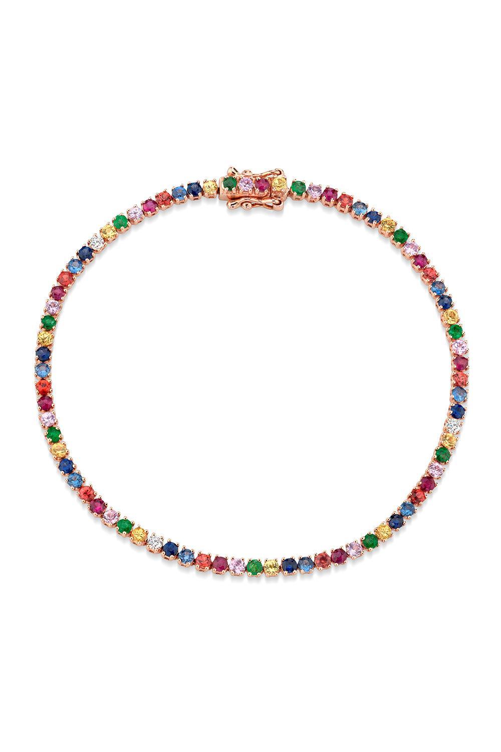 Small Multi-Color Hepburn Bracelet-ROSE GOLD-JEWELRYFINE JEWELBRACELET O-ANITA KO